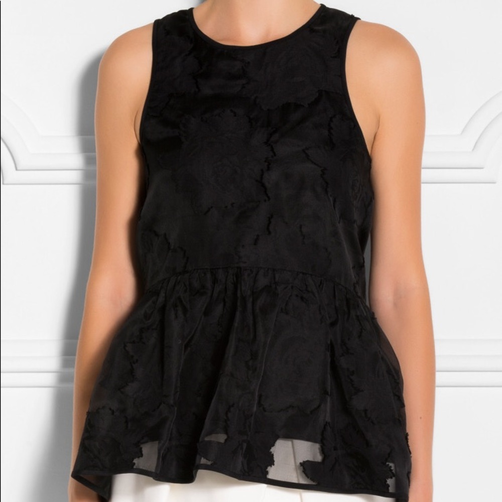 Tibi Black Peplum Top